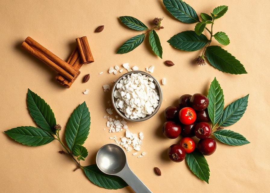 Natural ingredients visual for GlycoQ Blood Support Capsules article